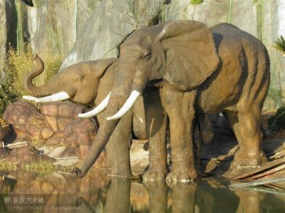 江西南昌動物園大象雕塑-水泥雕塑